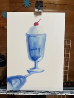 月の見える朝のクリームソーダのサムネイル