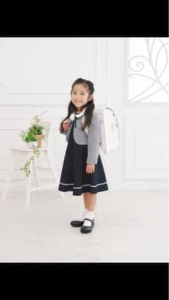 CHOPIN フォーマルワンピース 120cm~ ネイビー　コサージュ付きのサムネイル
