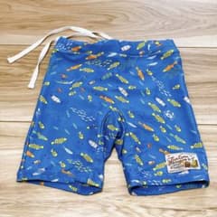 男の子 水着 BREEZEのスイムウェア 110cm 魚柄 ブルー UV加工のサムネイル
