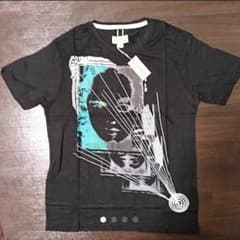 新品★DIESELディーゼル メンズ半袖プリント丸首Tシャツ M 黒 605のサムネイル