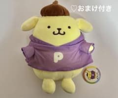 サンリオ ポムポムプリン むにゅぐるみ カラフルパーカー S パープル
