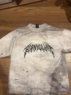 LYFT/リフト デスメタルロゴヴィンテージメッシュTシャツ アイボリー