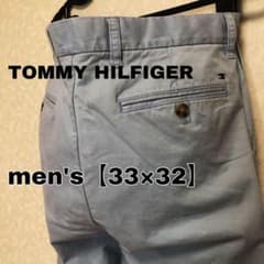 【TOMMY HILFIGER 】カスタムFIT 綿パン　ライトブルー　刺繍ロゴのサムネイル