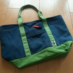 チャムス　　トートバッグ　ネイビー　グリーンのサムネイル