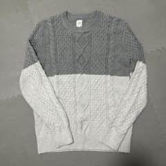GAP 남성 케이블 니트 그레이 S