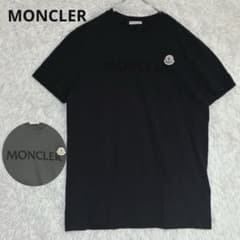 ⭐︎美品⭐︎モンクレール　ロゴTシャツ　黒　ワッペン フロッキーロゴ QRコード ⭐︎美品⭐︎モンクレール ロゴTシャツ 黒 ワッペン フロッキーロゴ QR