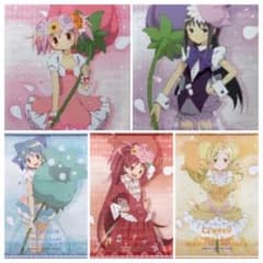 魔法少女まどか☆マギカ タペストリー ローソン 花の妖精 5種セット