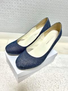 ブルーデニム調 ハイヒール 美脚パンプス 25cm 韓国ファッションのサムネイル