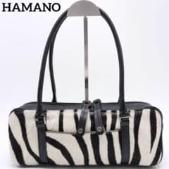 【超レア】HAMANO ハラコ ミニボストンバッグ ゼブラ柄 レザー 肩掛けのサムネイル