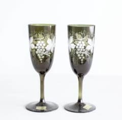 ボヘミアガラス エーゲルマン チェコスロバキア製 ペア 未使用 稀少廃番品 チェコ エーゲルマン ボヘミアンガラス ペア