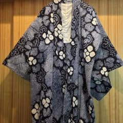 有松鳴海絞り浴衣 未使用 単色 菱紋 花紋 浴衣 藍染 本染 ヴィンテージ 有松鳴海絞り浴衣 未使用 単色 菱紋 花紋 浴衣 藍染 本染 ヴィンテージ