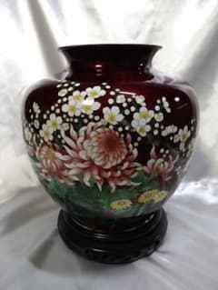 七宝焼 赤透四君子文 花瓶 花入 工芸品 七宝焼 赤透四君子文 花瓶 花入 工芸品 - メルカリ