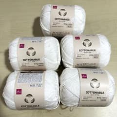 【新品未使用】コットン糸 リリーホワイト 編み物 COTTONABLEのサムネイル