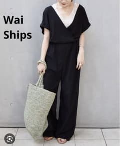 【Ships】Wai:   カシュクールオールインワン  ブラックのサムネイル