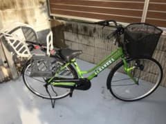 【美品】自転車27インチ子供乗せ付きのサムネイル
