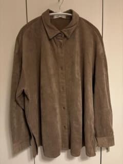 メランクルージュ ブラウン 長袖シャツ 秋服 ベロア風のサムネイル
