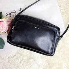 美品♡アニエスベー ショルダーバッグ カメラバッグ アンジェル レザー ブラックのサムネイル