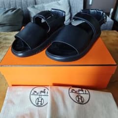 アートマン様値下げ！HERMÈS メンズ ブラック サンダル サイズ40.5