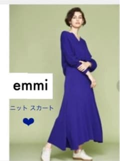 emmi エミ　ロングスカート　ニット　パープル　ブルーのサムネイル