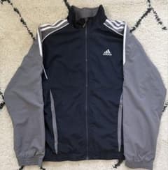 00s adidas ナイロンジャケット グレー ダークネイビーのサムネイル
