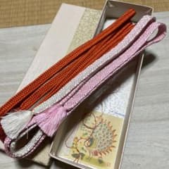 帯締め 2本セット 朱色 ピンク 和装小物 道明 よりふさ - メルカリ