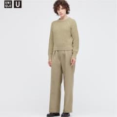 新品未使用⭐︎UNIQLO U 61 カーキ　ウールブレンドタックパンツのサムネイル