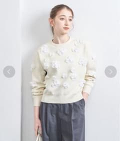 UNITED ARROWS 3D フラワーモチーフ ロングスリーブ ニット - メルカリ