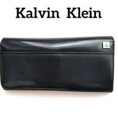 Calvin Klein プラチナムネイビー レザー長財布本革カード収納多数のサムネイル