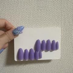 ネイルチップ パープル アーモンド型 - 3