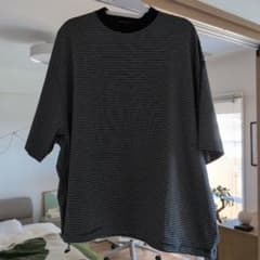 is-ness イズネス ストライプ 黒×白 ロングTシャツ Mサイズ - メルカリ