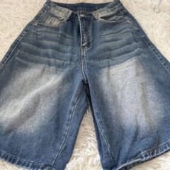 デニム ショートパンツ ウォッシュ加工のサムネイル