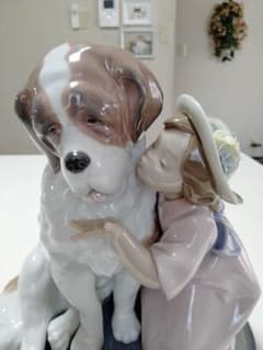 リヤドロ♥お誕生日のキッス♥少女 犬 ケーキ 高さ22センチ - メルカリ