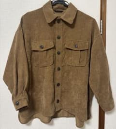 コーデュロイ シャツジャケット ブラウン　秋服のサムネイル