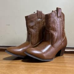 最終値下げ mooimooi ウエスタンブーツ ブラウン LL 新品未使用のサムネイル