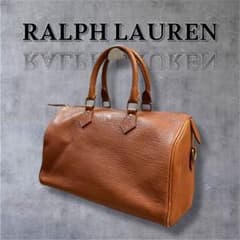 超希少・鍵付】ラルフローレン レザーボストンバッグ ミニボストン 本