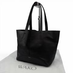 極美品 銀座和光 WAKO レザートートバッグ 黒 肩掛け A4収納可能 