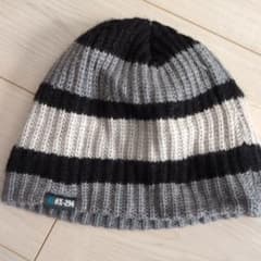 X.294 ニット帽 グレー・黒・白ストライプ - メルカリ