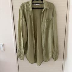 ZARA 長袖シャツ ライトグリーン Lのサムネイル