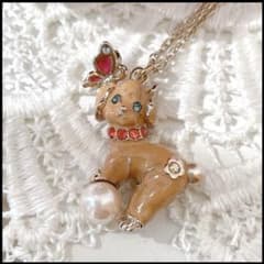 ♡ ANNA SUI トイプードル ネックレス ♡ ブラウン - メルカリ