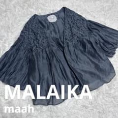 MALAIKA maah】シルク混 シアー パフスリーブ ボレロ 羽織 ゆったり 