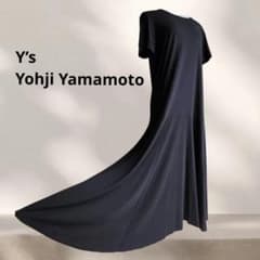 Y's ワイズ ヨウジヤマモト ドレープ ロングワンピース マキシ丈 黒