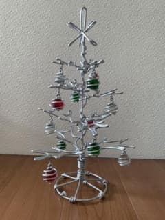ワイヤークリスマスツリー 楓　赤緑オーナメント　ビー玉　職人ハンドメイド m59239054497_1.jpg?1785036279