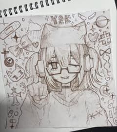 手描きイラスト Y2K サブカル アートのサムネイル