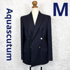 美品】Aquascutum 英国製 紺ブレ ダブル 金ボタン ウール M - メルカリ