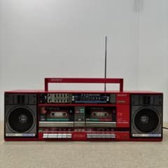 SONY CFS-W600 ダブルラジカセ W.キッド レッド - メルカリ