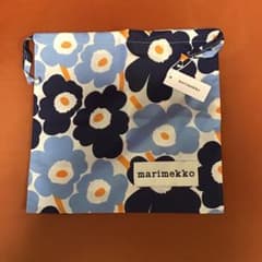 marimekko 巾着袋 花柄 ブルー系 - メルカリ