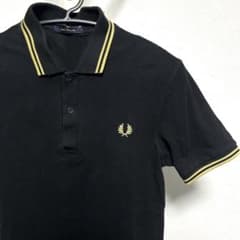 FRED PERRY フレッドペリー ポロシャツ 黒 金 イングランド製 36