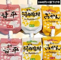 애공방 마시는 Premium 젤리 에히메현산 감귤 감평 가와치 만감 온슈 귤 6개
