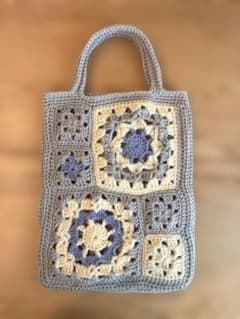 モチーフ編み トートバッグ 北欧風 かぎ針編み ハンドメイド ニットバッグのサムネイル
