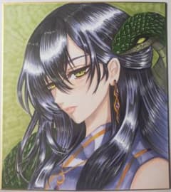 【真筆一点物】十二美神シリーズ：翠蓮 (オリジナル/大色紙/肉筆画/コピック) B-2569【真作】源唯行(木食上人) 肉筆紙本 名号 火防盗 双幅 掛軸 絵画